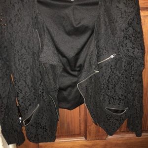 Lace zipper jacket